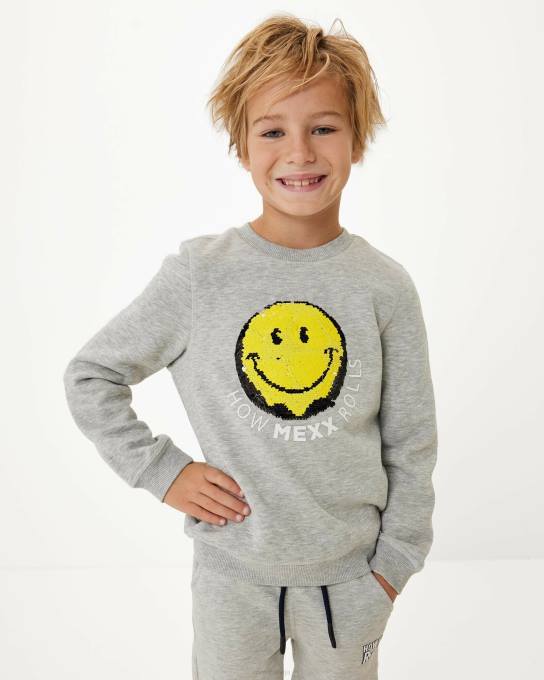 pelēks 42PB965 zēni Mexx divvirzienu sequince crewneck tuvcīņa