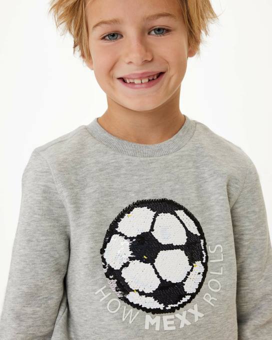 pelēks 42PB965 zēni Mexx divvirzienu sequince crewneck tuvcīņa