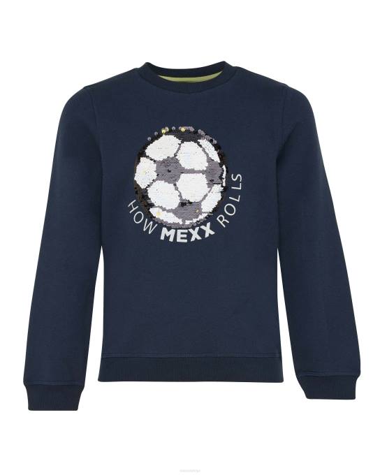 zils 42PB960 zēni Mexx divvirzienu sequince crewneck navy