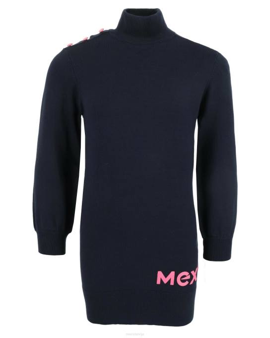 zils 42PB831 meitenes Mexx kleita ar bruņurupuča kaklu navy