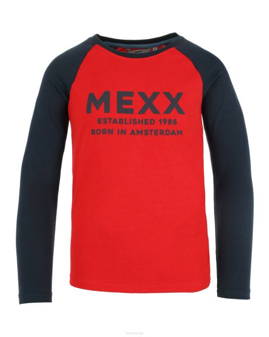 sarkans 42PB936 zēni Mexx krāsains t-krekls ar garām piedurknēm