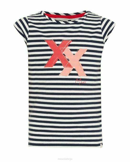 zils 42PB874 meitenes Mexx svītrains mākslas darbs t-krekls navy