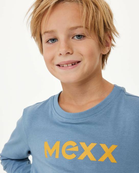 zils 42PB949 zēni Mexx ar garām piedurknēm logotipu, t-kreklu vidū