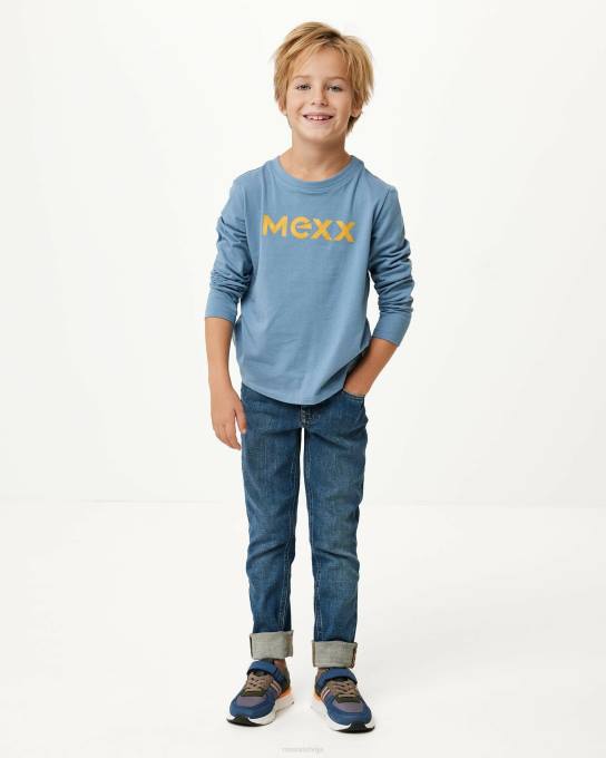 zils 42PB949 zēni Mexx ar garām piedurknēm logotipu, t-kreklu vidū