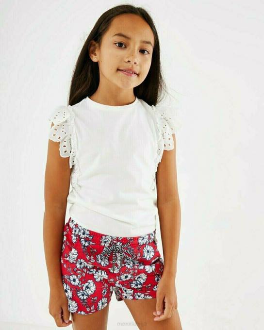 balts 42PB783 meitenes Mexx broidery piedurkņu tops balts