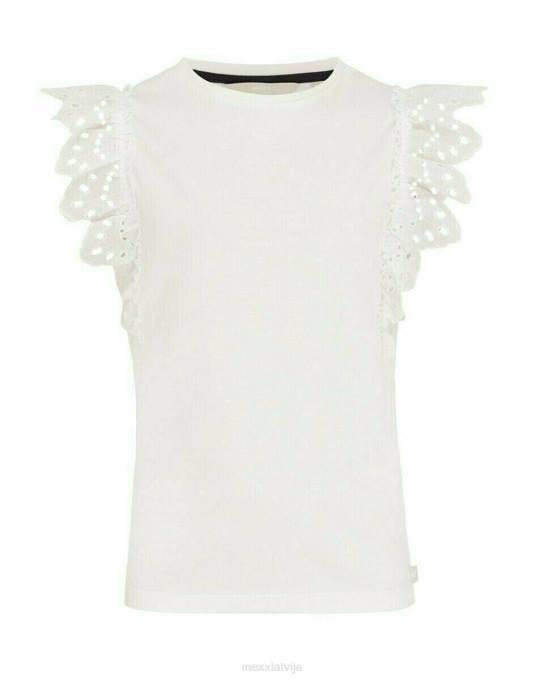 balts 42PB783 meitenes Mexx broidery piedurkņu tops balts