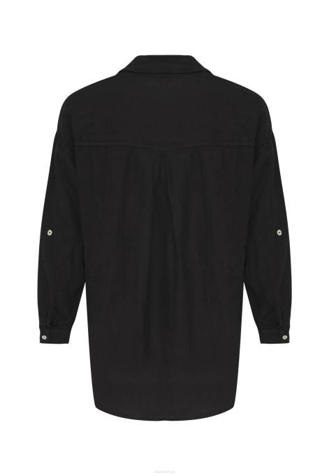 schwarz 42PB117 sievietes Mexx poga cauri blūzei ​​melna