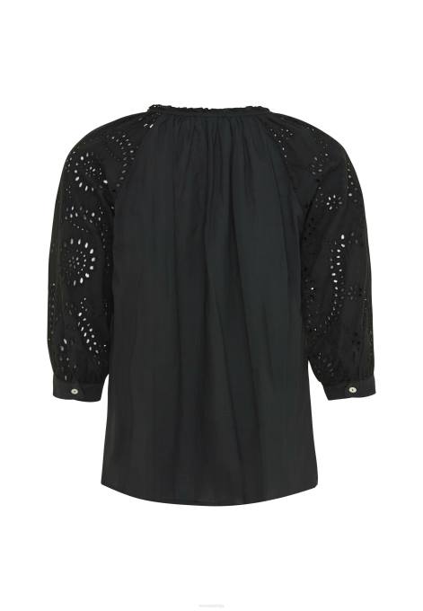 schwarz 42PB85 sievietes Mexx blūze broidery piedurknes melnas