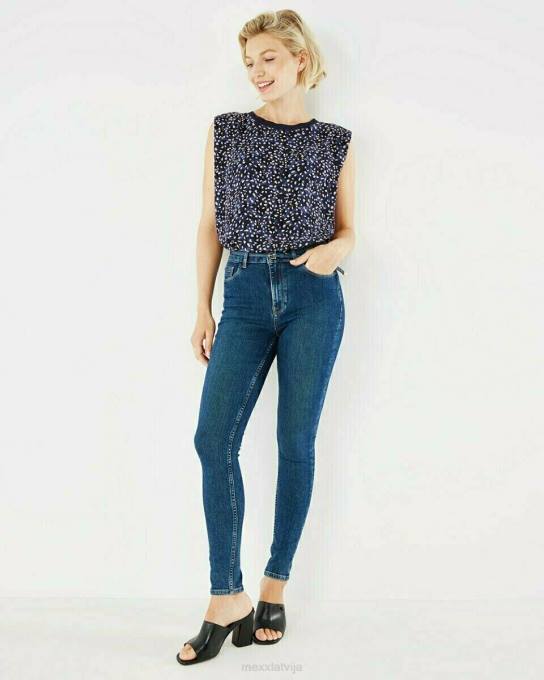 zils 42PB165 sievietes Mexx top print navy
