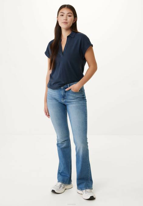 zils 42PB97 sievietes Mexx Navy polo krekls ar īsām piedurknēm
