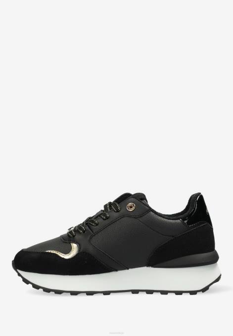 schwarz 42PB348 sievietes Mexx sneaker juju- dzirksti melns/zelts