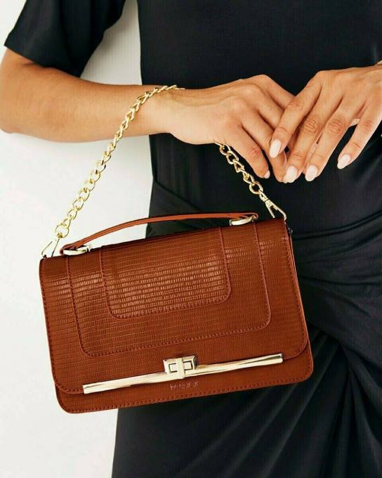 brūns 42PB435 sievietes Mexx flapover crossbody soma brūna