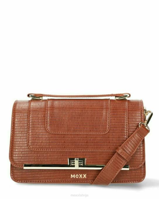 brūns 42PB435 sievietes Mexx flapover crossbody soma brūna