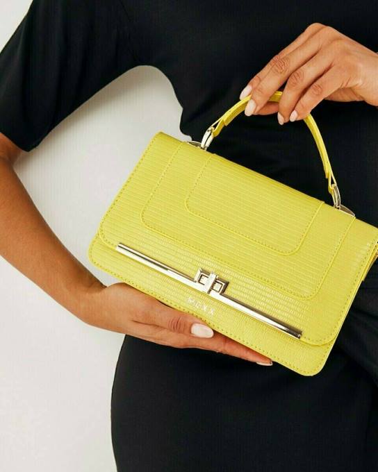 dzeltens 42PB422 sievietes Mexx flapover crossbody soma