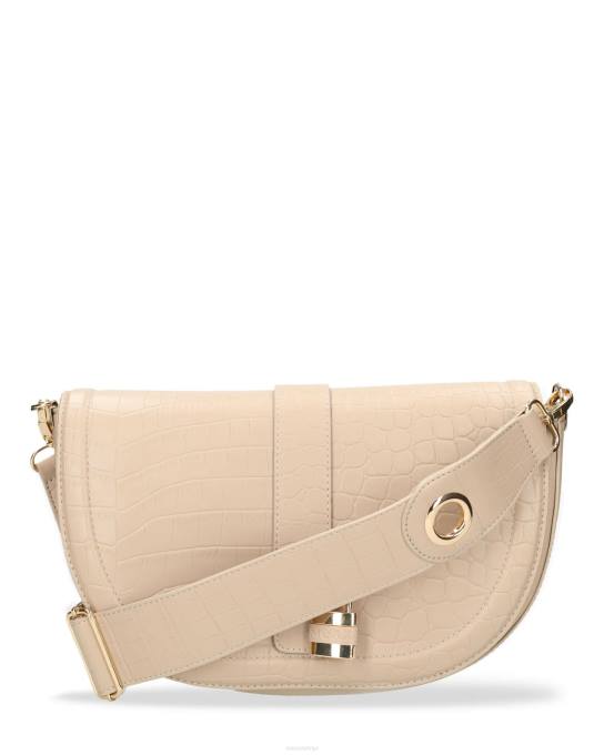 ekru 42PB429 sievietes Mexx croco halfmoon crossbody soma