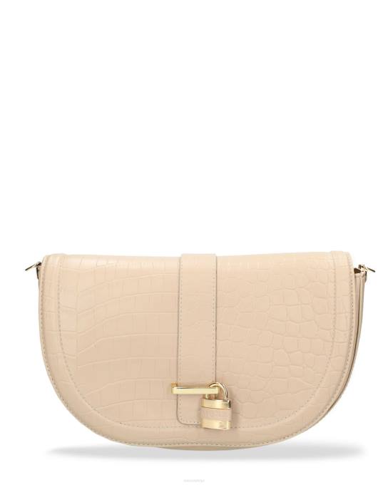 ekru 42PB429 sievietes Mexx croco halfmoon crossbody soma