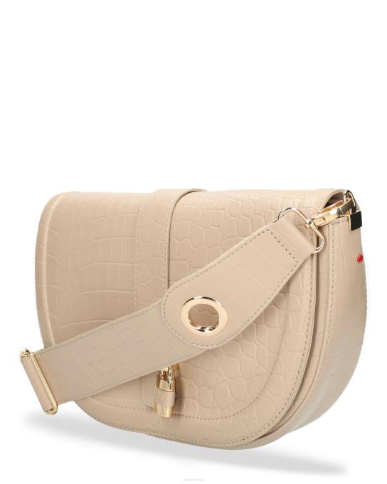 ekru 42PB429 sievietes Mexx croco halfmoon crossbody soma