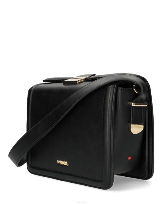 melns 42PB432 sievietes Mexx flapover crossbody soma