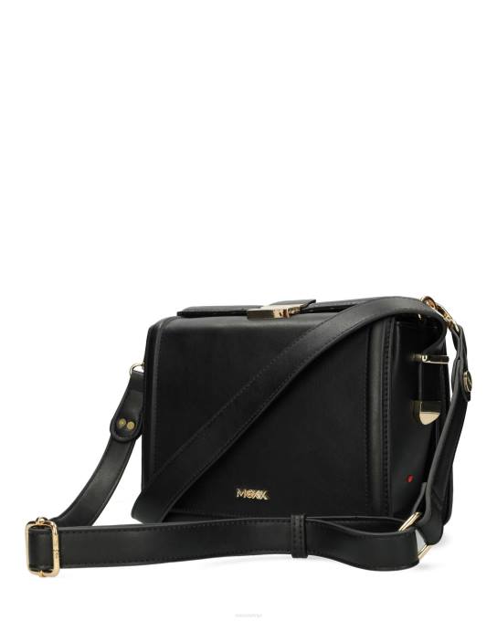 melns 42PB432 sievietes Mexx flapover crossbody soma