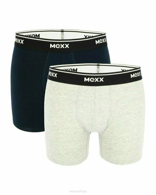 daudzkrāsains 42PB641 vīriešiem Mexx bokseršorti 2-pack tumši/pelēki tuvcīņa