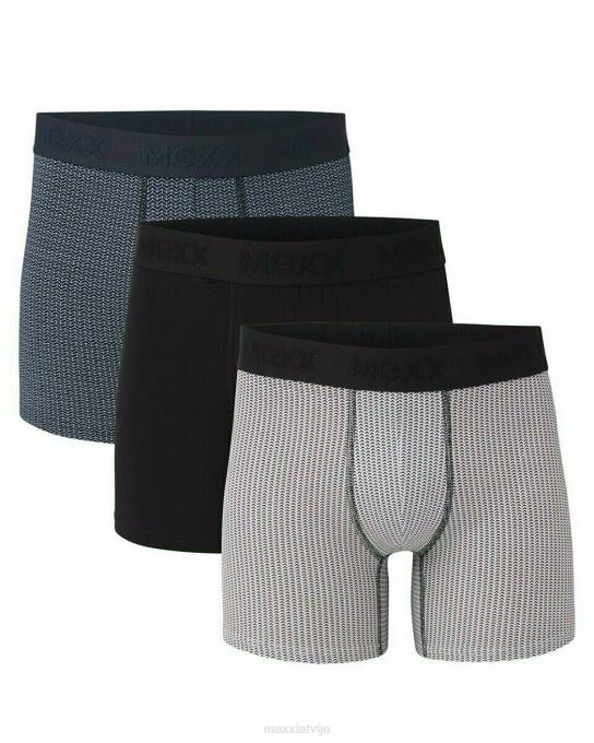 daudzkrāsains 42PB646 vīriešiem Mexx bokseri 3-pack black/navy/pelēks