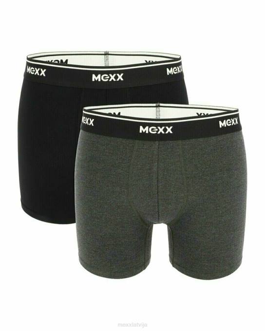 schwarz 42PB636 vīriešiem Mexx boksersorti 2-pack melns/antracīta melanžs